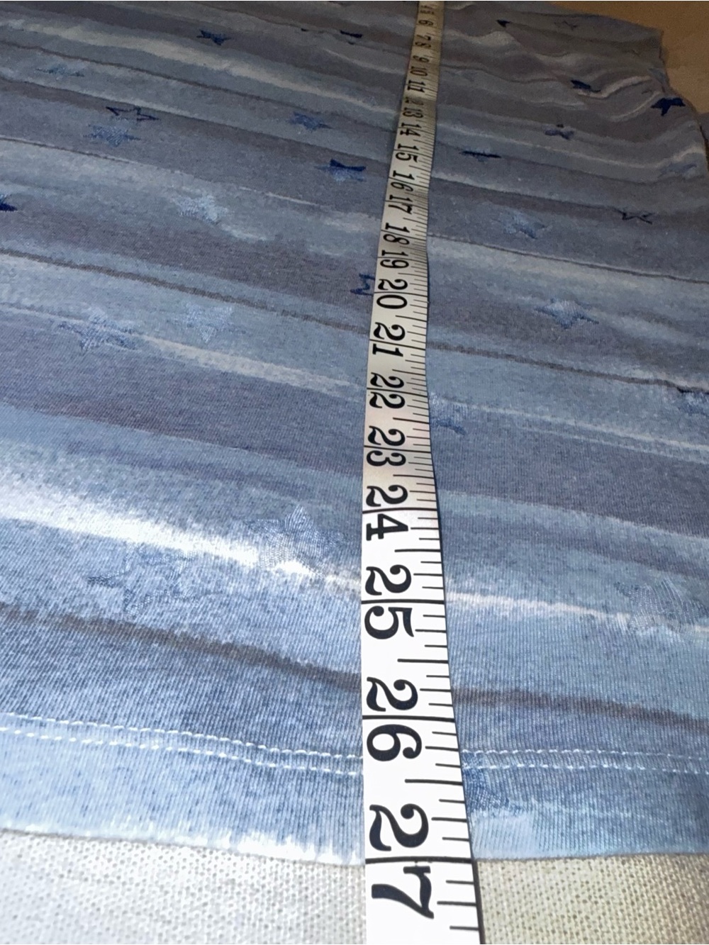 Eddie Bauer Blue White Abstract Stripe Star Pattern Scoop Neck Tee Top Plus Size - Picture 9 of 9